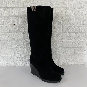 Donald J Pliner Iliya suede wedge knee high boots